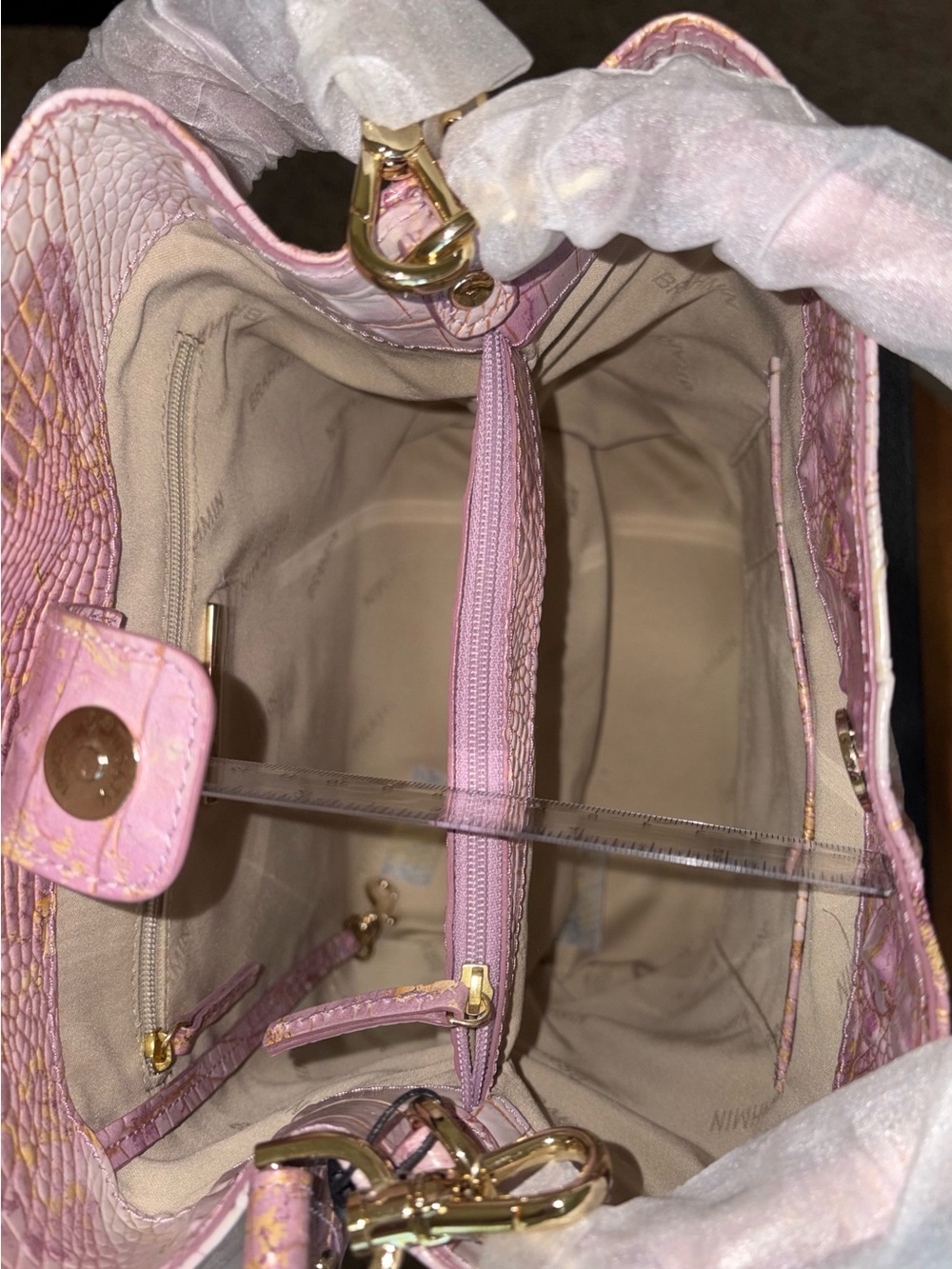 NWT Brahmin Amelia and matching CC Wallet in Lilac Whimsey - Picture 5 of 12